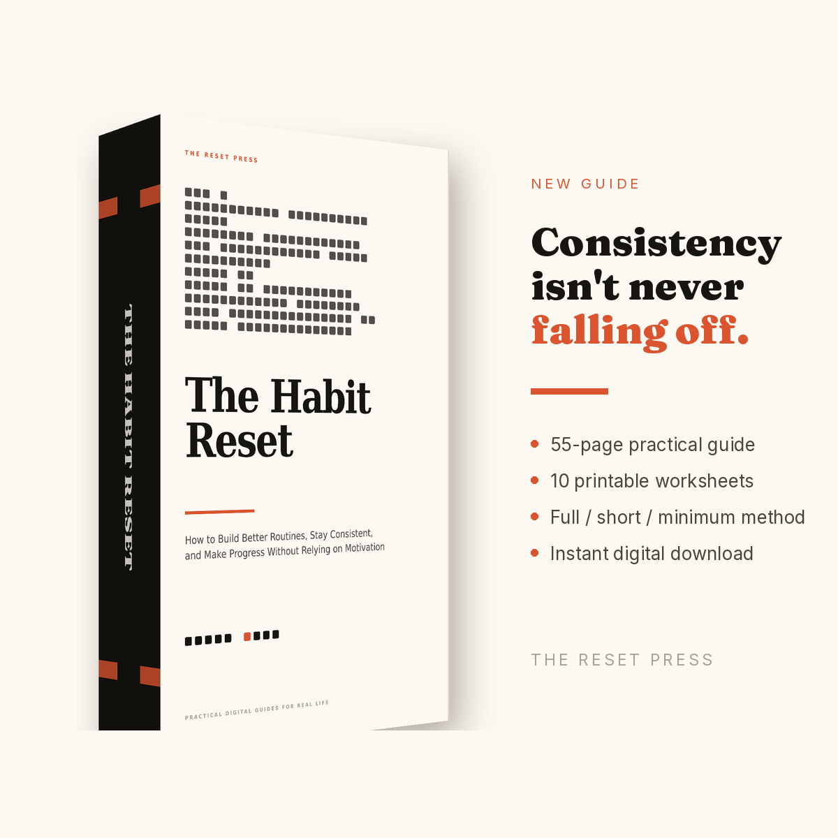 The Habit Reset — build routines that stick, with printable worksheets
