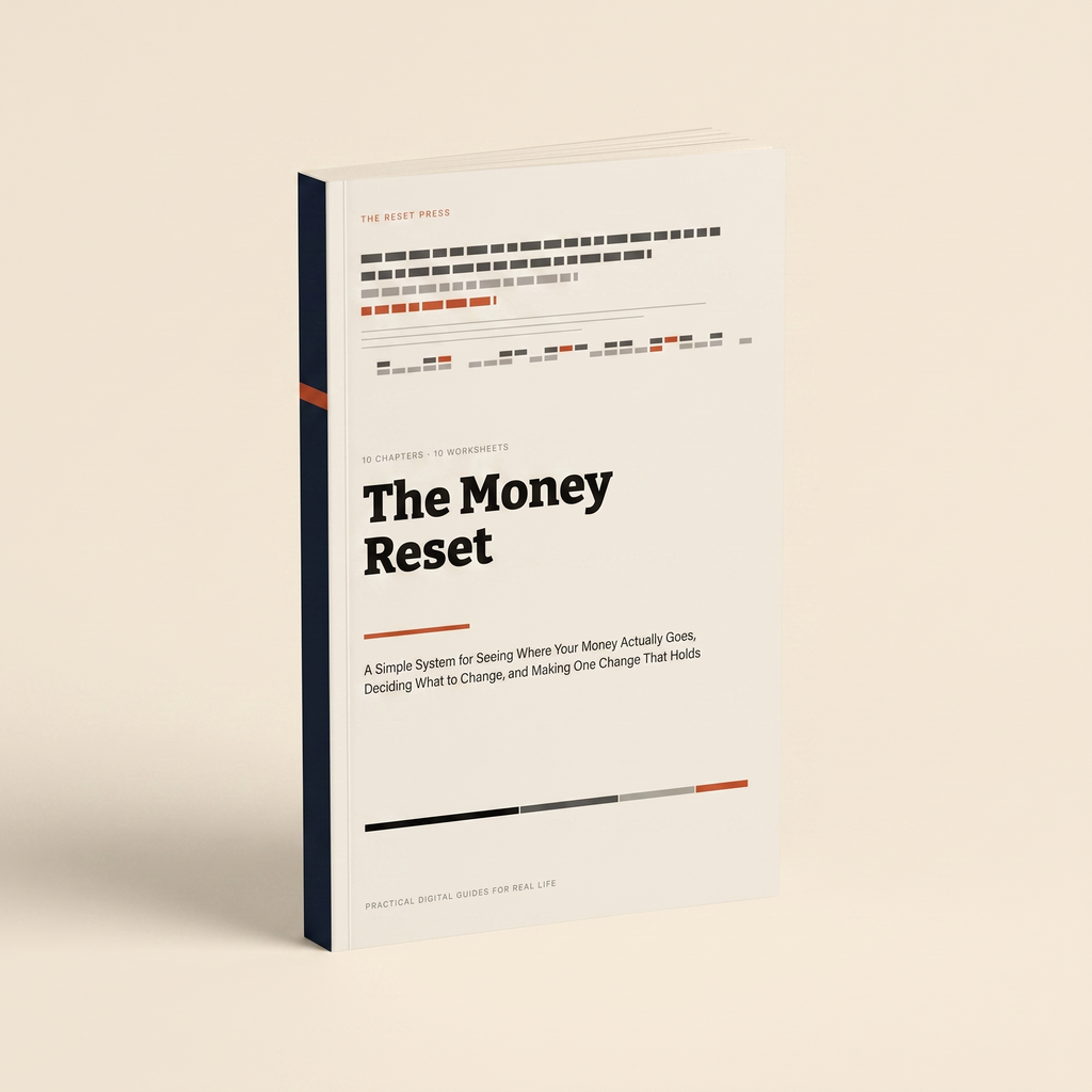 The Money Reset workbook 3D mockup