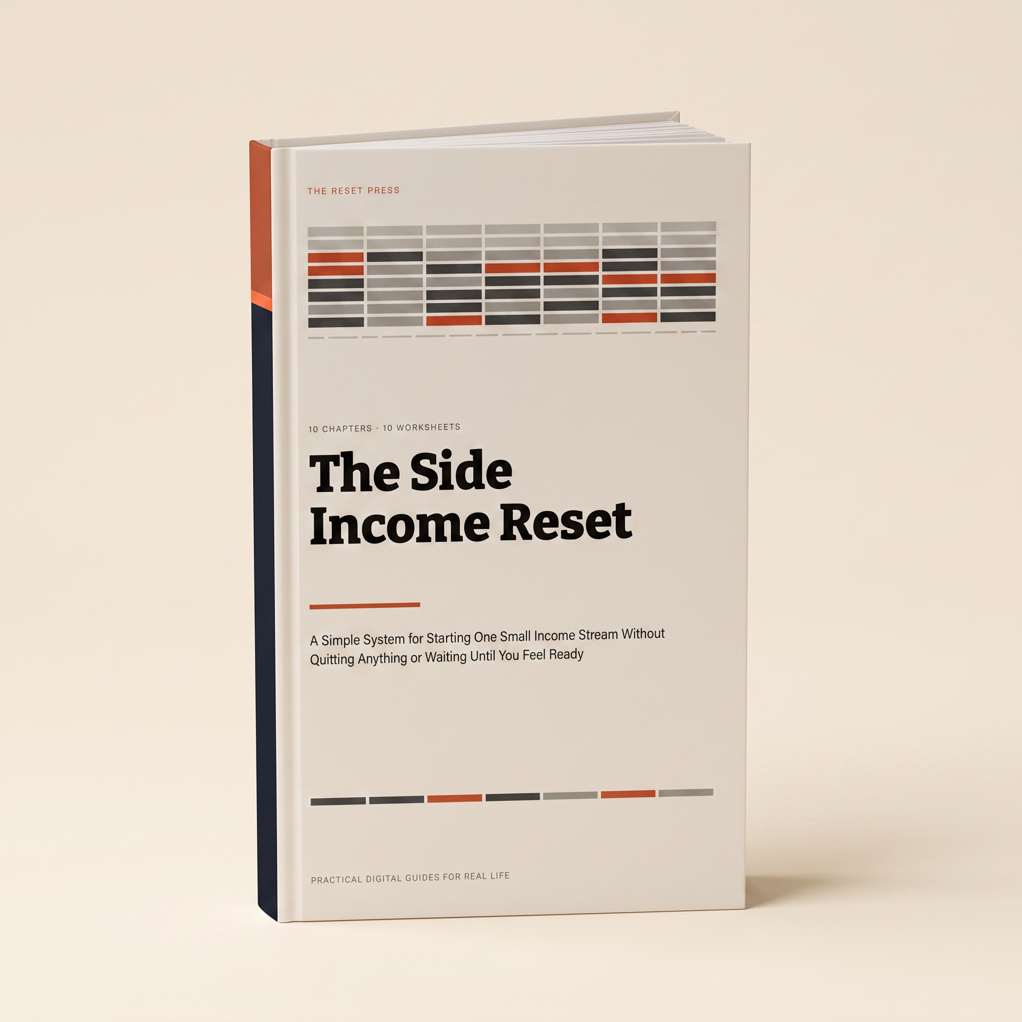 The Side Income Reset workbook 3D mockup