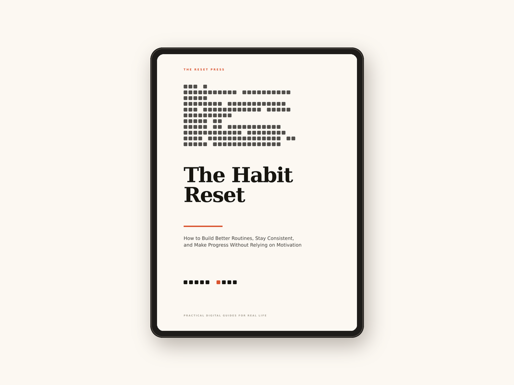 The Habit Reset on a tablet — instant digital download