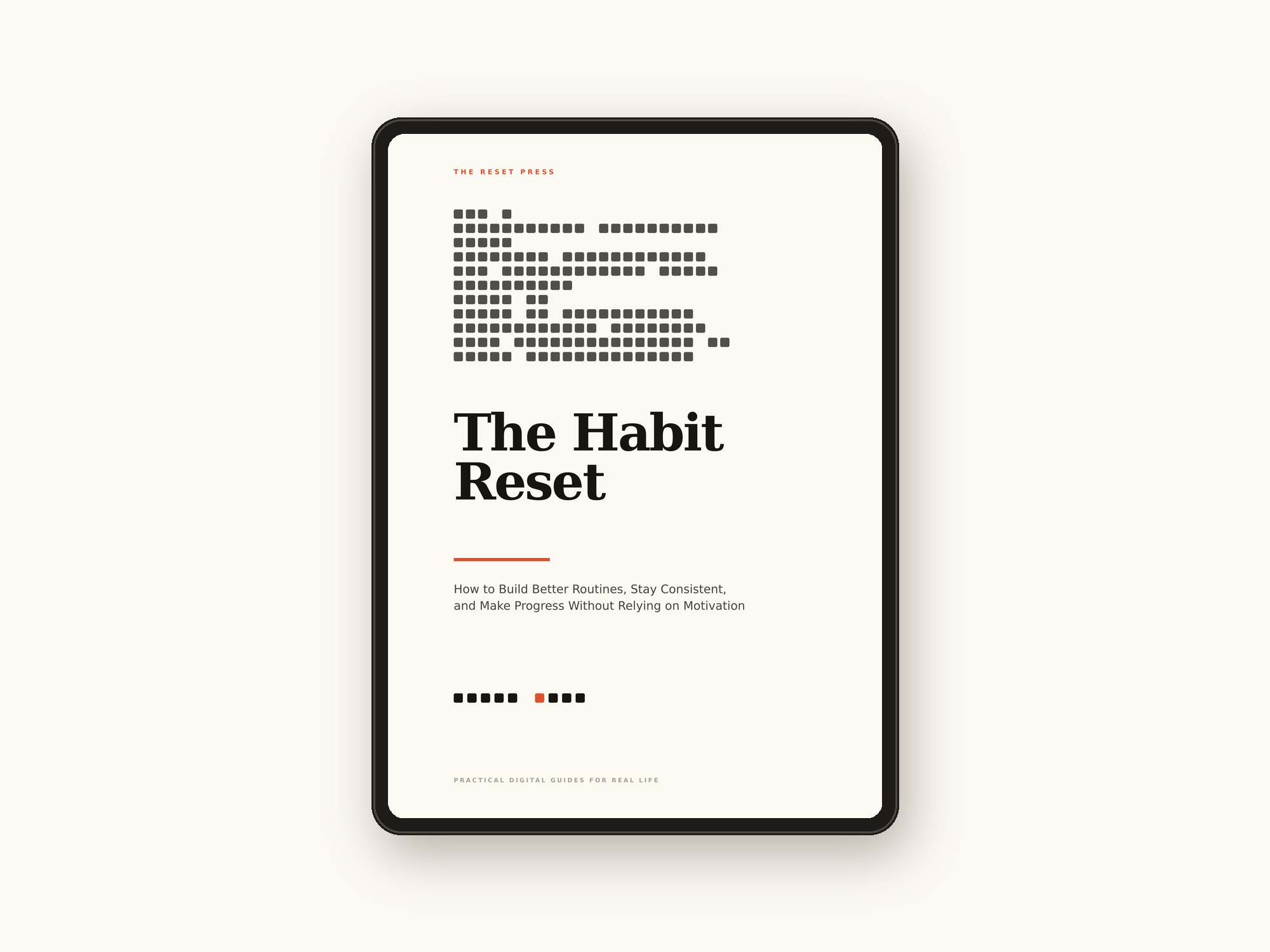 The Habit Reset on a tablet — instant digital download