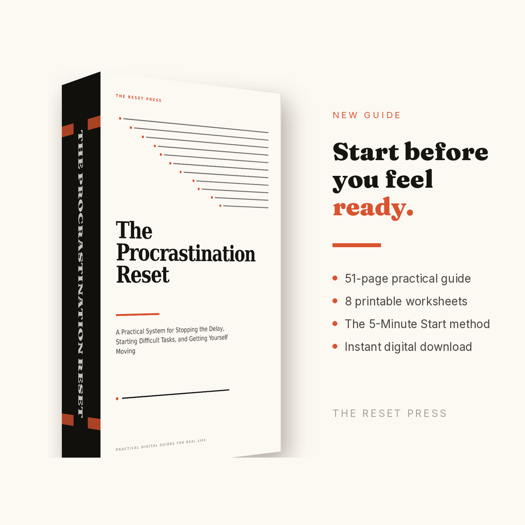 The Procrastination Reset: A Practical System for Stopping the Delay, Starting Difficult Tasks, and Getting Yourself Moving