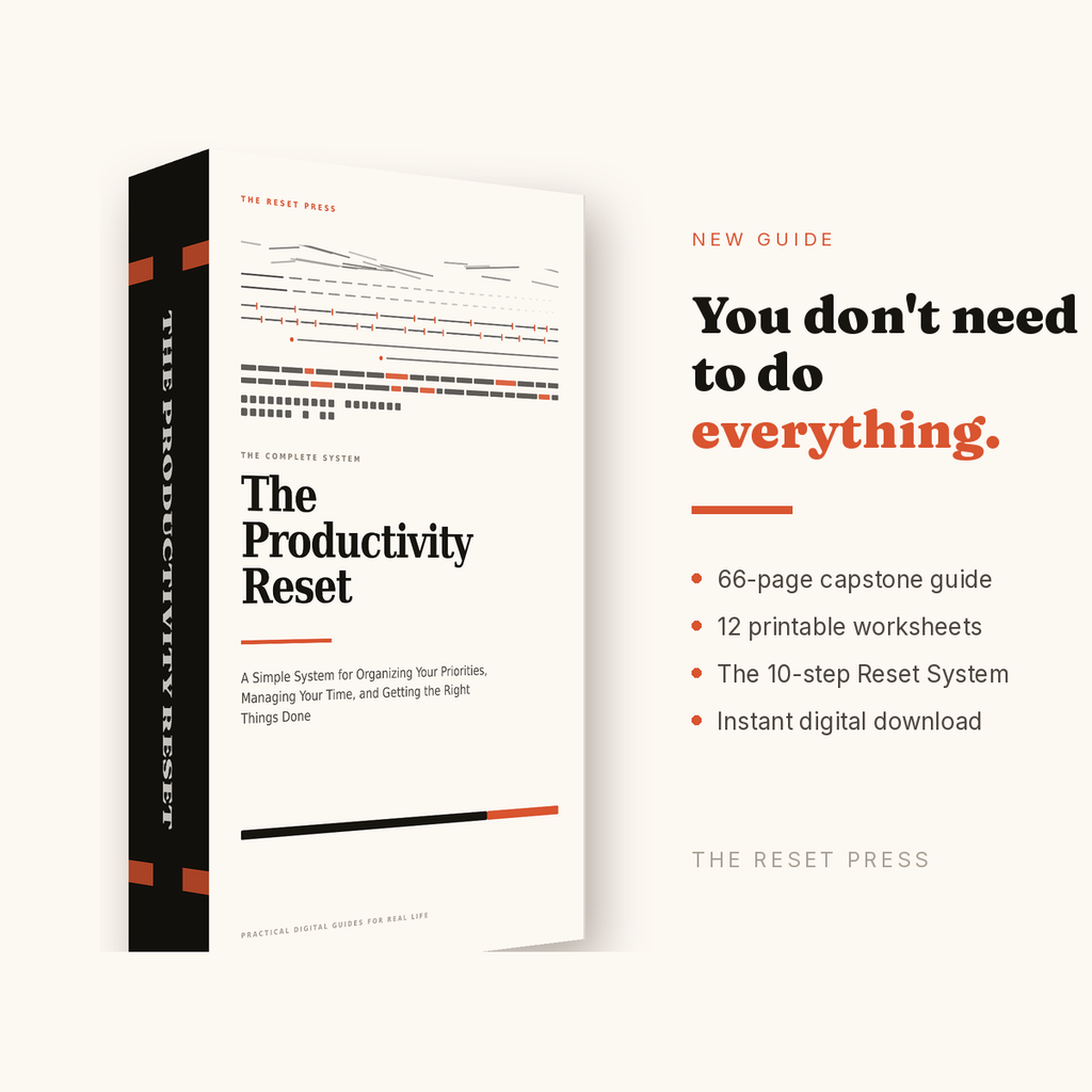 The Productivity Reset: A Simple System for Organizing Your Priorities, Managing Your Time, and Getting the Right Things Done
